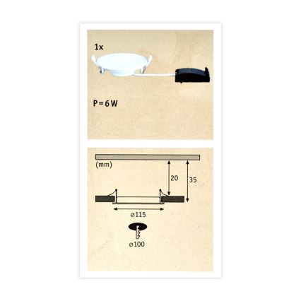 Paulmann 92061 - LED/6W IP44 Fürdőszobai beépíthető lámpa QUALITY LINE 230V