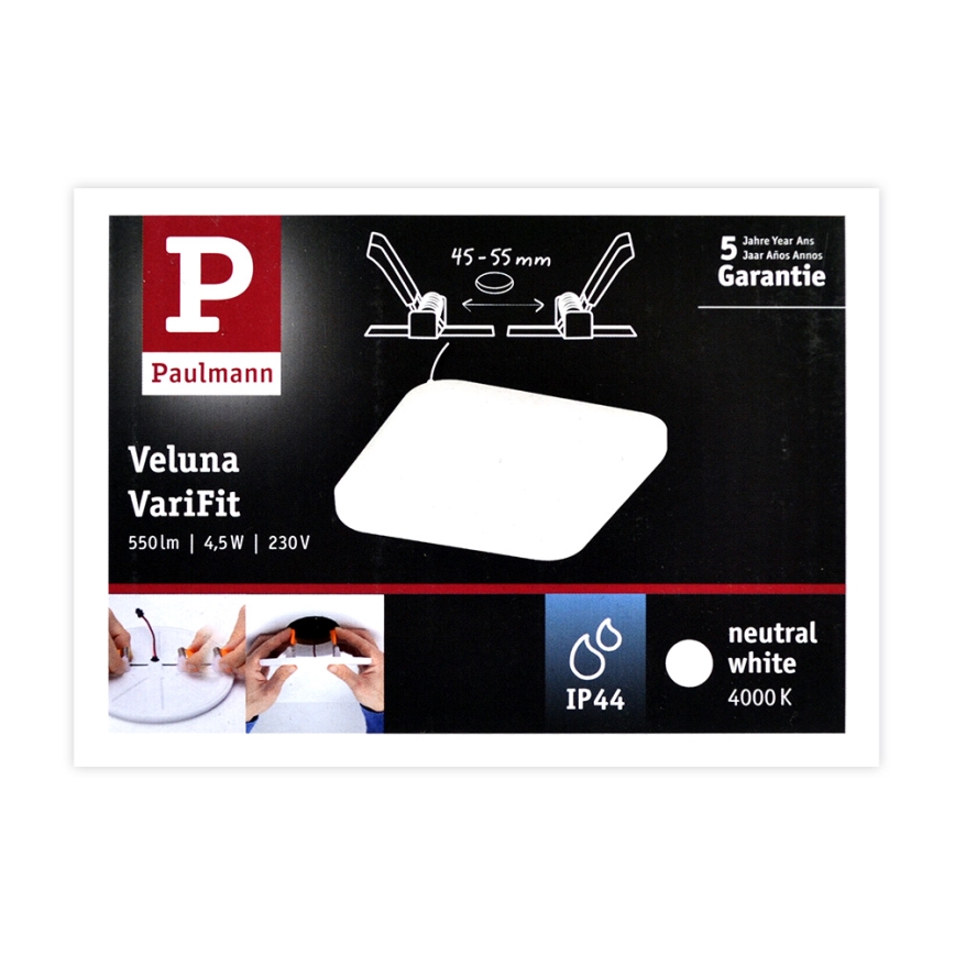 Paulmann 92396 - LED/4,5W IP44 Fürdőszobai beépíthetó lámpa VARIFIT 230V