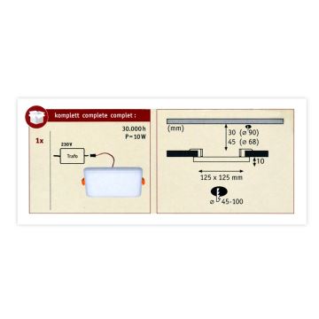 Paulmann 92397 - LED/8,5W IP44 Fürdőszobai beépíthetó lámpa VARIFIT 230V