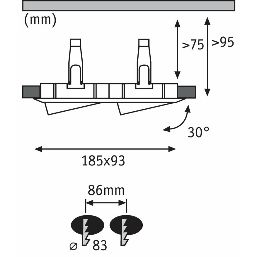 Paulmann 92902 - 2xLED-GU10/7W IP65 Dimmelhető fürdőszobai lámpa NOVA 230V