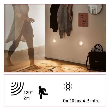Paulmann 92925 - LED/2,7W Lépcsővilágítás érzékelővel WAND 230V 2700K