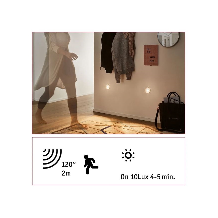 Paulmann 92925 - LED/2,7W Lépcsővilágítás érzékelővel WAND 230V 2700K
