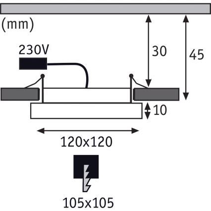Paulmann 92940 - LED/6,5W IP44 dimmelhető fürdőszobai süllyesztett mennyezeti lámpatest AREO 230V 12x12 cm matt króm