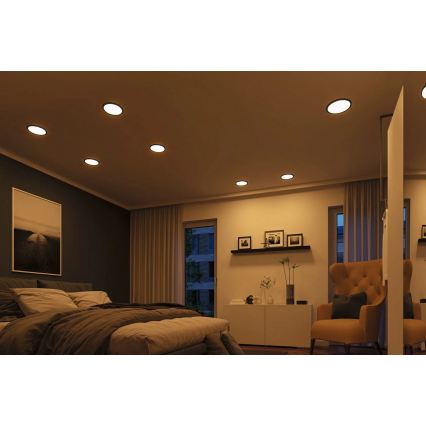 Paulmann 93102 - LED/16W IP44 Fényerőszabályozható fürdőszobai süllyesztett lámpatest AREO 230V 2000/3000/4000K átm. 23 cm fekete