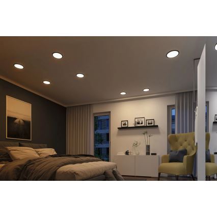 Paulmann 93102 - LED/16W IP44 Fényerőszabályozható fürdőszobai süllyesztett lámpatest AREO 230V 2000/3000/4000K átm. 23 cm fekete