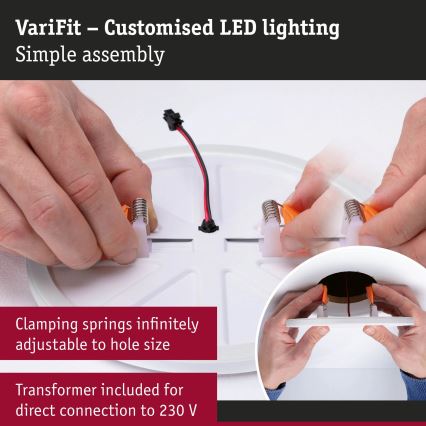 Paulmann 93102 - LED/16W IP44 Fényerőszabályozható fürdőszobai süllyesztett lámpatest AREO 230V 2000/3000/4000K átm. 23 cm fekete