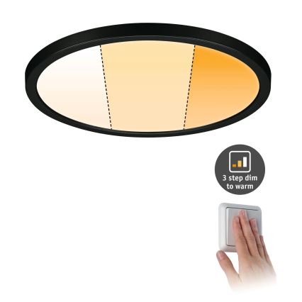 Paulmann 93102 - LED/16W IP44 Fényerőszabályozható fürdőszobai süllyesztett lámpatest AREO 230V 2000/3000/4000K átm. 23 cm fekete