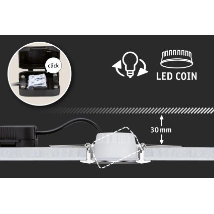 Paulmann 93379 - KÉSZLET 3xLED/6W IP44 Dimmelhető ürdőszobai fügesztett mennyezeti lámpa GIL 230V