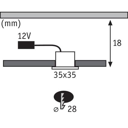 Paulmann 93587 - KÉSZLET 5x LED Beépíthető lámpa 5xLED/0,4W/12V/230V 2700K