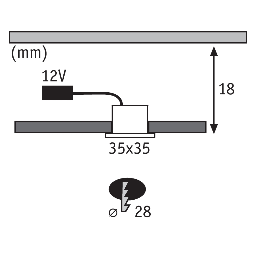 Paulmann 93587 - KÉSZLET 5x LED Beépíthető lámpa 5xLED/0,4W/12V/230V 2700K