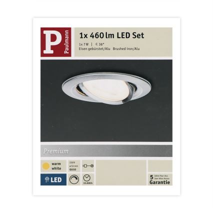 Paulmann 93603 - LED-GU10/7W IP23 Dimmelhető fürdőszobai beépíthető lámpa NOVA 230V