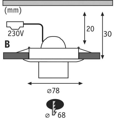 Paulmann 93668 - 1xE27/10W Beépíthető lámpa NOVA 230V fehér