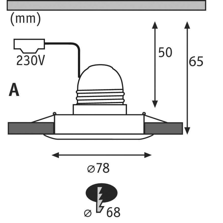Paulmann 93668 - 1xE27/10W Beépíthető lámpa NOVA 230V fehér