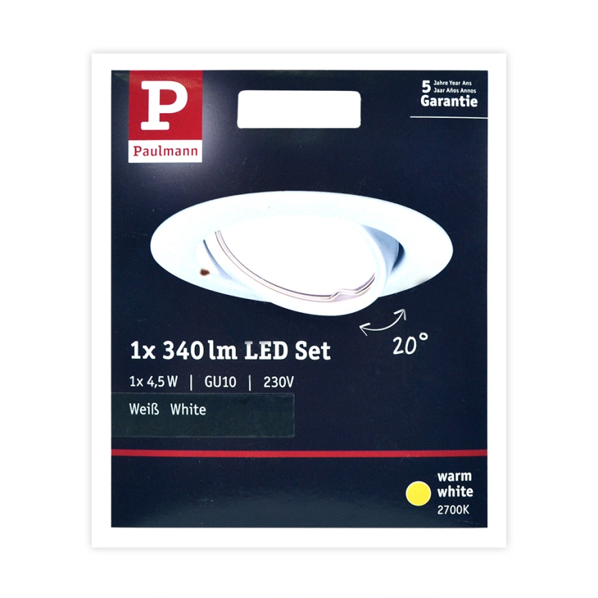 Paulmann 93848 - LED-GU10/4,5W Beépíthető lámpa 230V