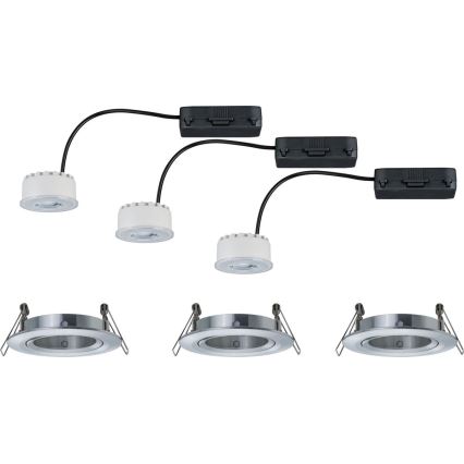 Paulmann 93943 - Szett 3xLED/6,8W IP23 Fényerőszabályozható fürdőszobai beépíthető mennyezeti lámpa COIN 230V