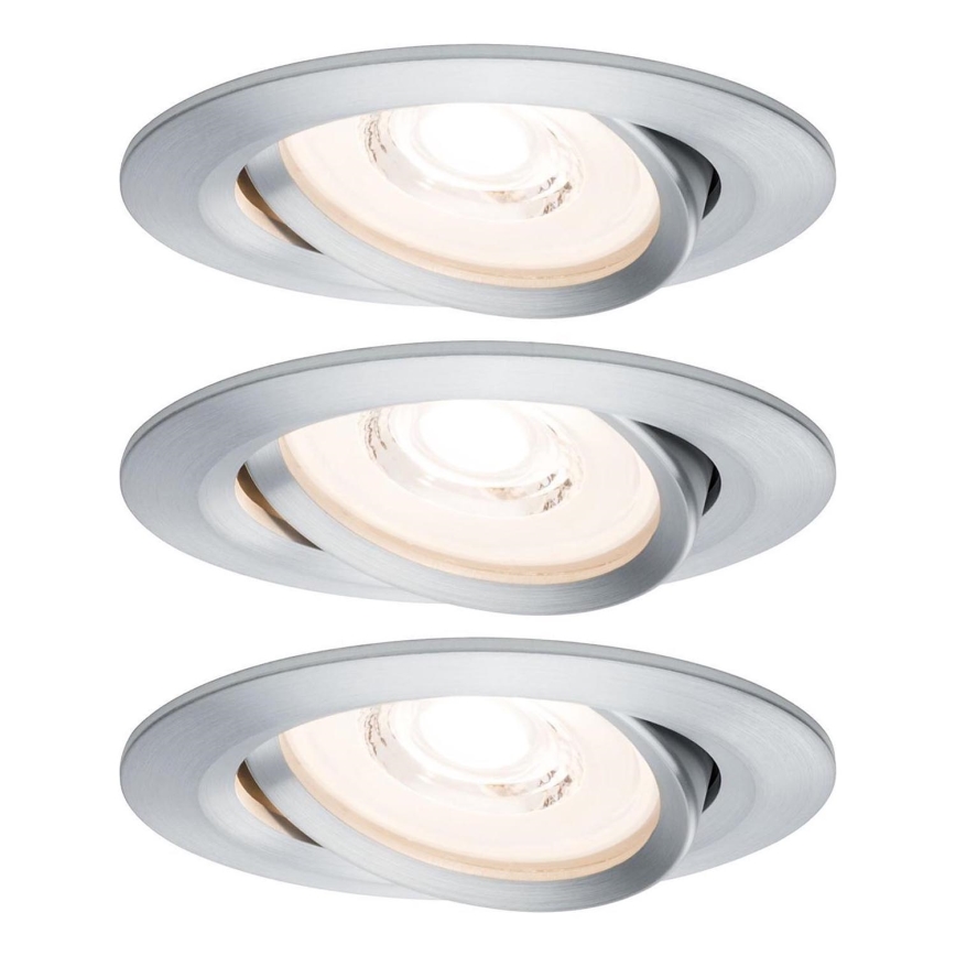 Paulmann 93943 - Szett 3xLED/6,8W IP23 Fényerőszabályozható fürdőszobai beépíthető mennyezeti lámpa COIN 230V