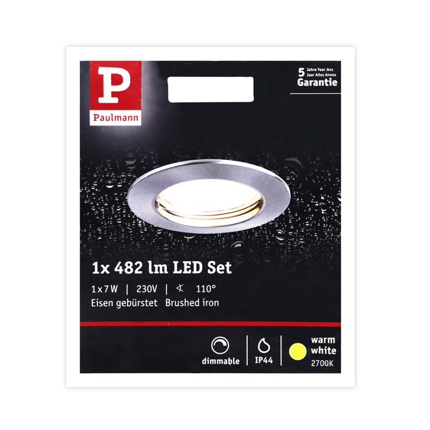 Paulmann 93957 - 1xLED/7W IP44 Dimmelhető fürdőszobai lámpa COIN 230V