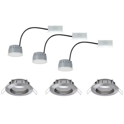 Paulmann 93958 - KÉSZLET 3x LED/6,8W IP44 Dimmelhető ürdőszobai fügesztett mennyezeti lámpa COIN 230V