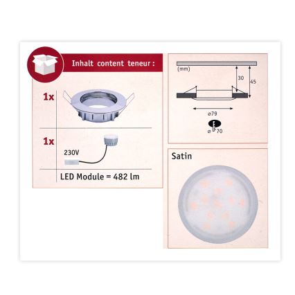 Paulmann 93959 - LED/7W IP44 Dimmelhető fürdőszobai lámpa COIN 230V