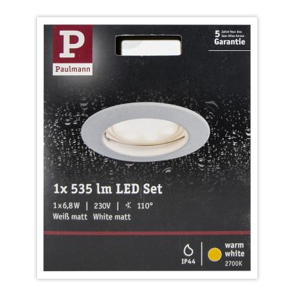 Paulmann 93973 - LED/6,8W IP44 Fürdőszobai beépíthető lámpa COIN 230V