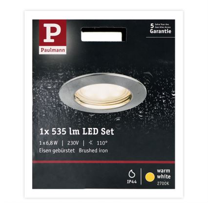 Paulmann 93975 - LED/6,8W IP44 Fürdőszobai beépíthető lámpa COIN 230V