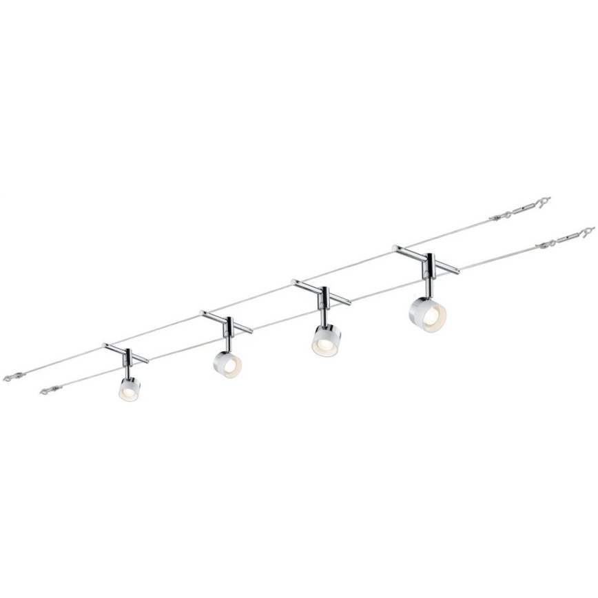 Paulmann 94080 - SZETT 4xLED/4,8W Komplett kábelrendszer STAGE 230V fényes króm