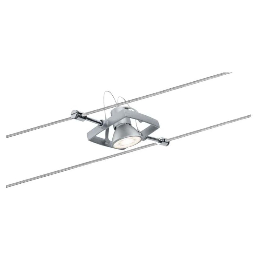 Paulmann 94133 - 5 db-os készlet GU5,3/10W spotlámpa MAC 230V drótrendszerhez, matt króm