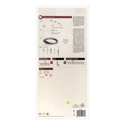 Paulmann 94134 - 5 db-os készlet GU5,3/10W spotlámpa MAC 230V kábelrendszerhez, fehér