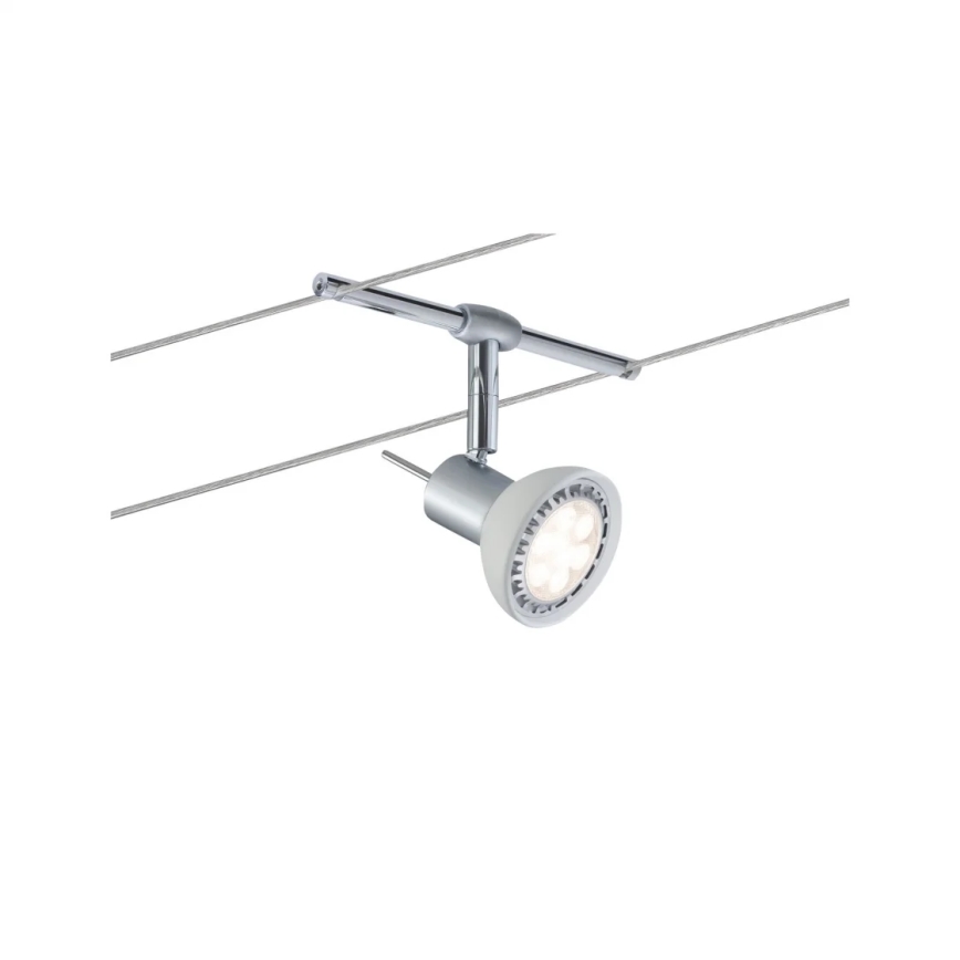 Paulmann 94136 - 5 db-os készlet GU5,3/10W spotlámpa SHEELA 230V feszített kábelrendszerhez, fényes króm kivitelben