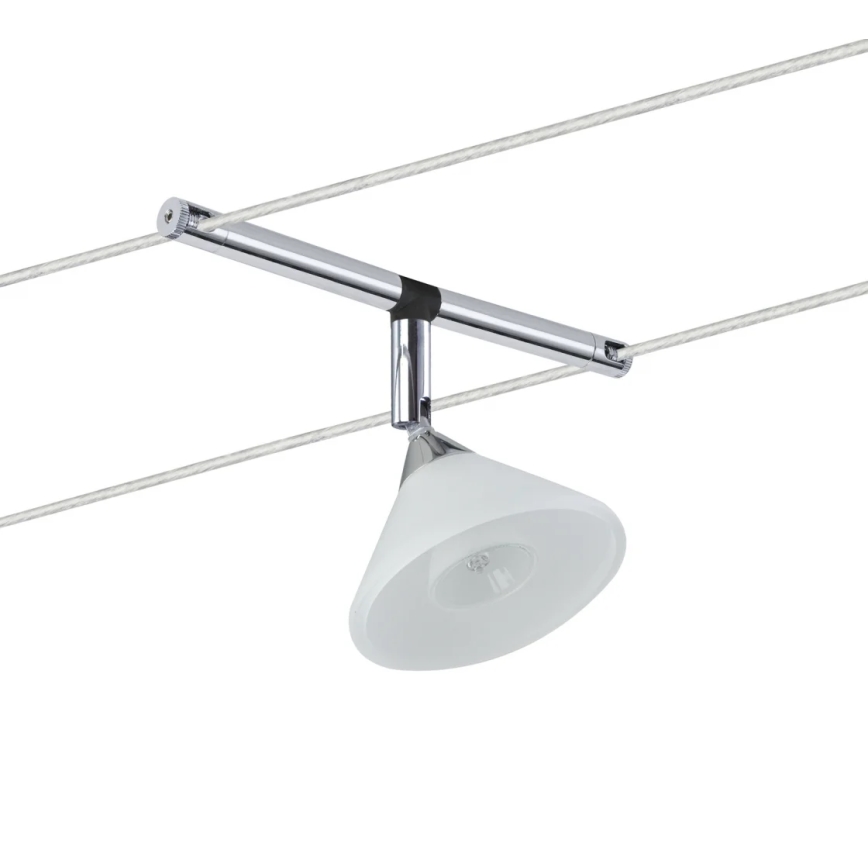 Paulmann 94138 - 1xGU4/10W COLMAR 12V spotlámpa kábelrendszerhez, fehér/fényes króm