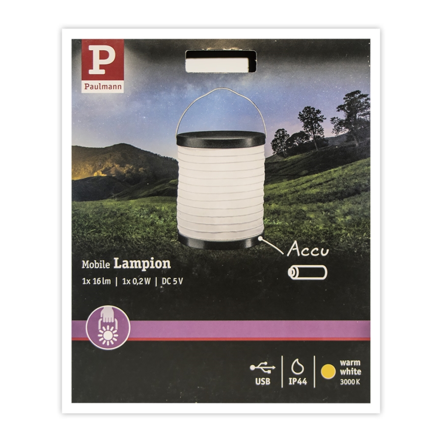 Paulmann 94169 - LED/0,2W IP44 Dekoratív kültéri lámpa MOBILE 3,7V 900 mAh