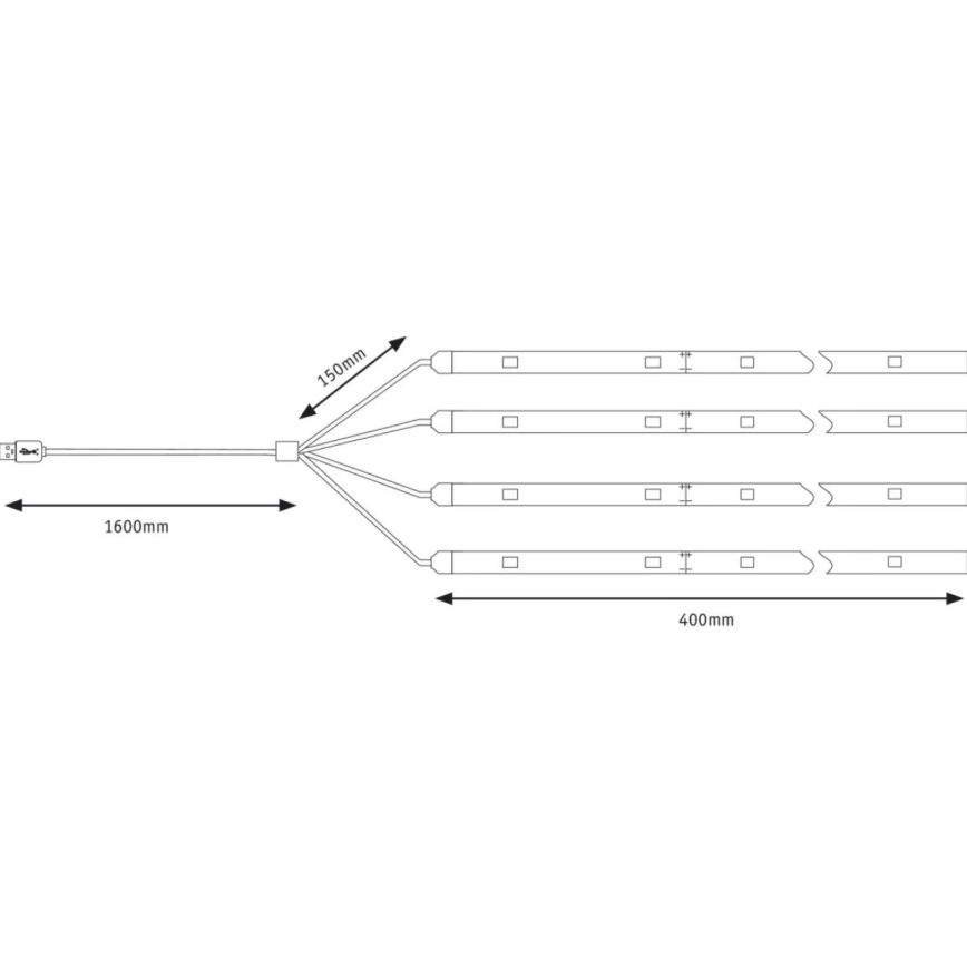 Paulmann 94208 - LED/1,8W Napernyő világítás PARASOL 5V/USB 1,6m