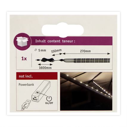 Paulmann 94219 - LED/1,8W Napernyő világítás 5V/USB 2,02m