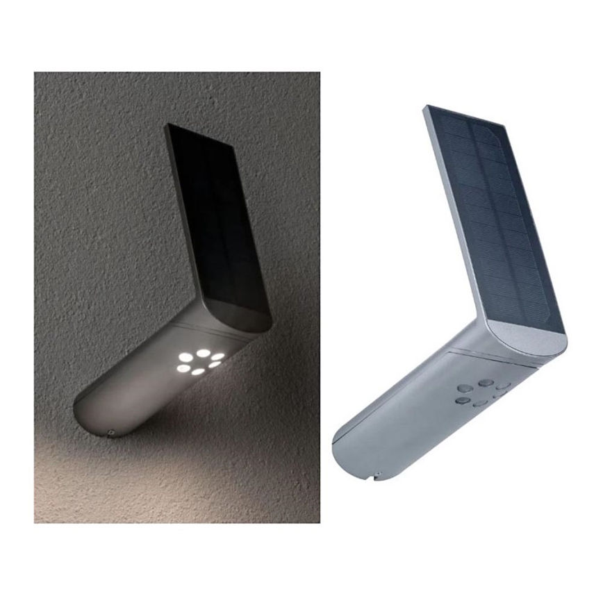 Paulmann 94261 - LED/1,2W IP44 Napelemes érzékelős fali lámpa ILIAS 3,7V 1800 mAh