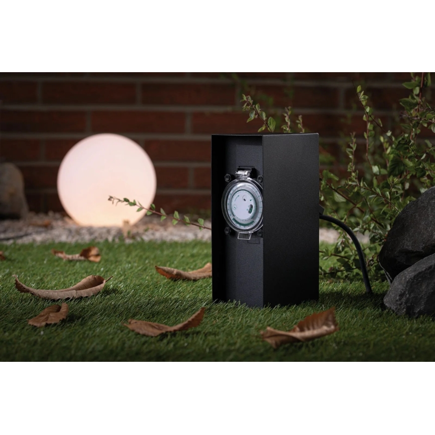 Paulmann 94314 - Kültéri aljzatoszlop időzítővel 2Z SCHUKO