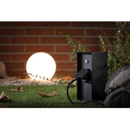 Paulmann 94315 -Kültéri csatlakozós oszlop szürkületérzékelővel RIO 3Z SCHUKO 230V IP44