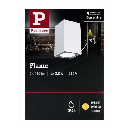 Paulmann 94329 - LED/3,8W IP44 Kültéri fali lámpa FLAME 230V fehér