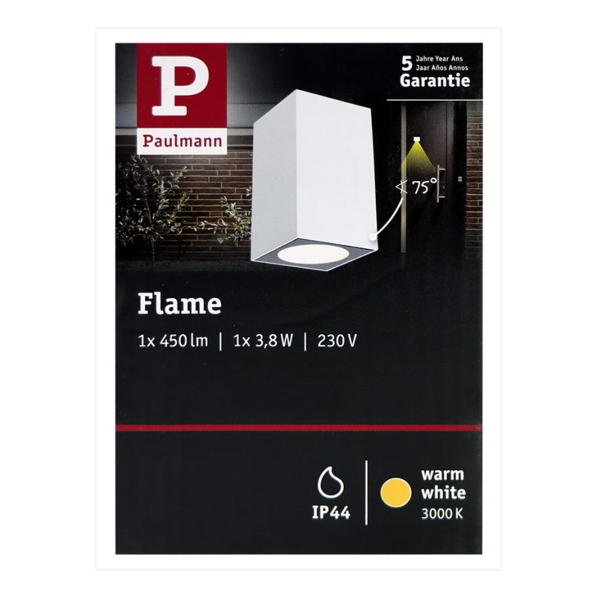 Paulmann 94329 - LED/3,8W IP44 Kültéri fali lámpa FLAME 230V fehér