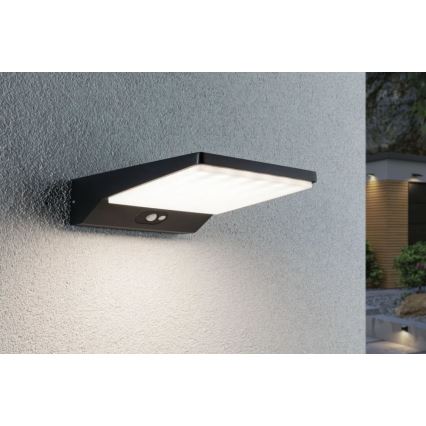 Paulmann 94334 - LED/5W IP44 Napelemes fali lámpa mozgásérzékelővel RONAS 3,7V