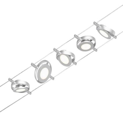 Paulmann 94414 - 5 db-os készlet LED spotlámpákból, 4,5W, ROUNDMAC kábelrendszerhez, 230V, fényes króm kivitel
