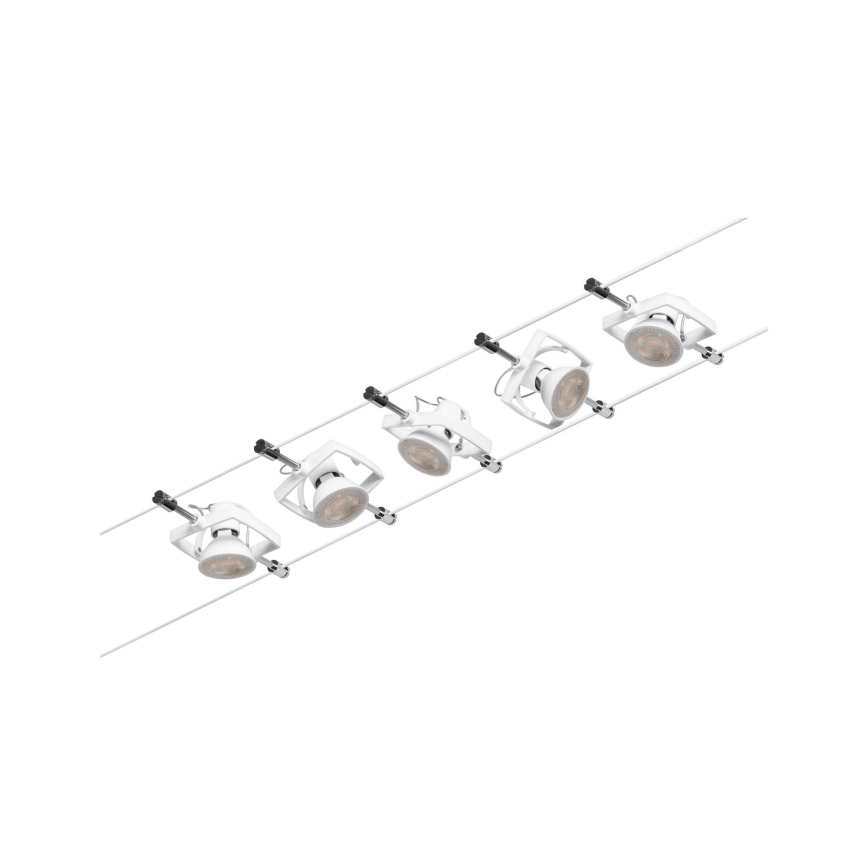 Paulmann 94432 - 5 db-os készlet GU5,3/10W spotlámpa MAC 230V kábelrendszerhez, fehér