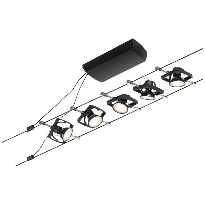 Paulmann 94434 - Készlet 5xGU5,3/10W spotlámpa a MAC 230V kábelrendszerhez, fekete