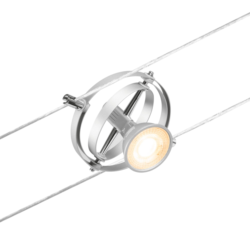 Paulmann 94436 - 5 db-os készlet GU5,3/10W spotlámpa CARDAN 230V kábelrendszerhez, matt króm