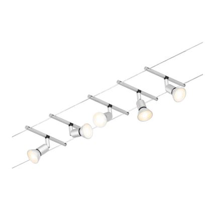 Paulmann 94442 - SZETT 5xGU5,3/10W komplett kábelrendszer SALT 230V matt króm