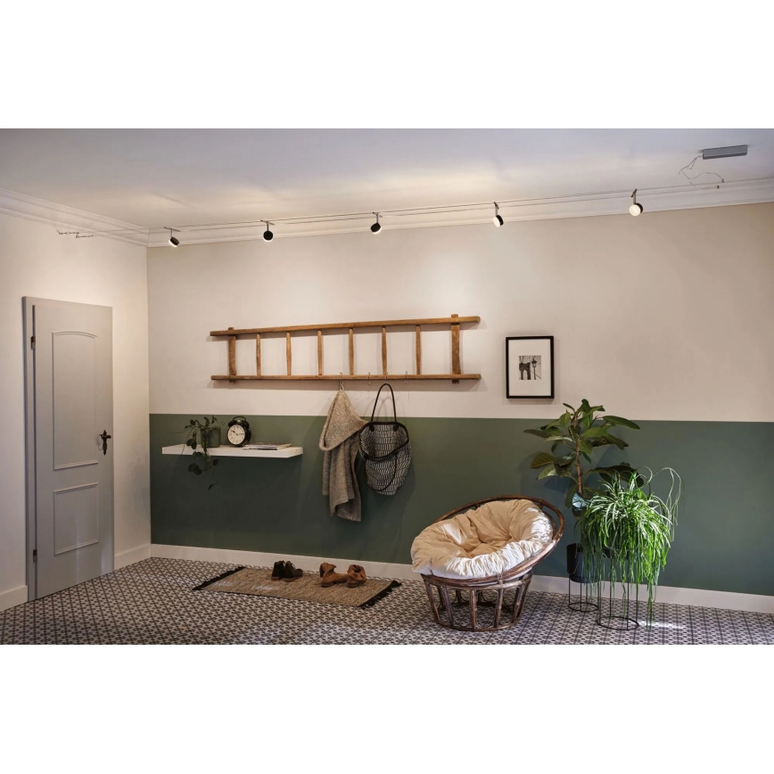 Paulmann 94457 - SZETT 5xLED/4W kábelrendszerhez illeszthető spotlámpa CLEAR 230V fekete/fényes króm