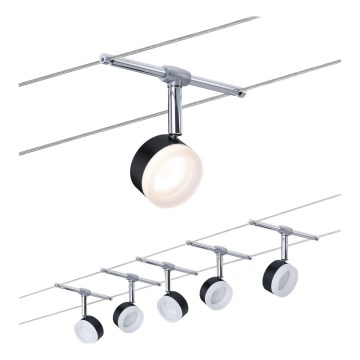 Paulmann 94457 - SZETT 5xLED/4W kábelrendszerhez illeszthető spotlámpa CLEAR 230V fekete/fényes króm