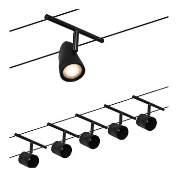 Paulmann 94469 - SZETT 5xGU5,3/10W Komplett kábeles rendszer CUP 230V fekete