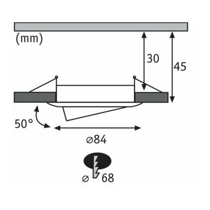 Paulmann 94471 - KÉSZLET 3xLED/6W IP23 Fürdőszobai beépíthető lámpa NOVA 230V