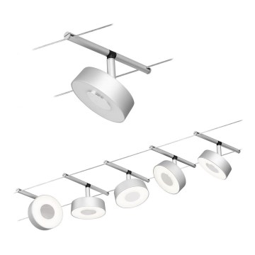 Paulmann 94475 - SZETT 5xLED/5W Komplett kábelrendszer CIRCLE 230V matt króm