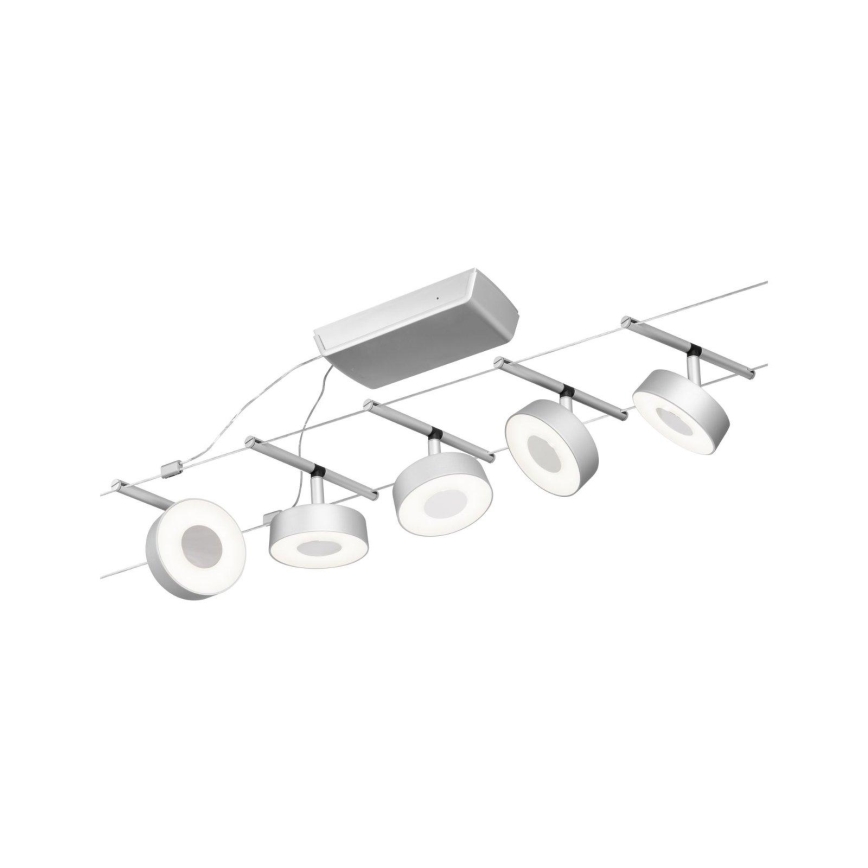 Paulmann 94475 - SZETT 5xLED/5W Komplett kábelrendszer CIRCLE 230V matt króm